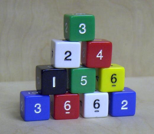 6-seitige Zahlenwürfel 10er Set