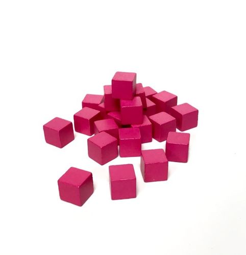 HOLZWÜRFEL 10x10x10mm - pink lackiert- VE 100 Stück