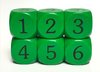 Spielwürfel 30mm mit Ziffern 1-6 grün