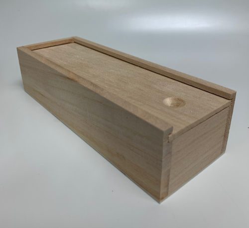 kleine Holzbox mit Schiebedeckel 18,4 x 5,4 x 3,7cm